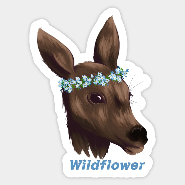 Wildflower Deer Sticker by Pastel.Punkk